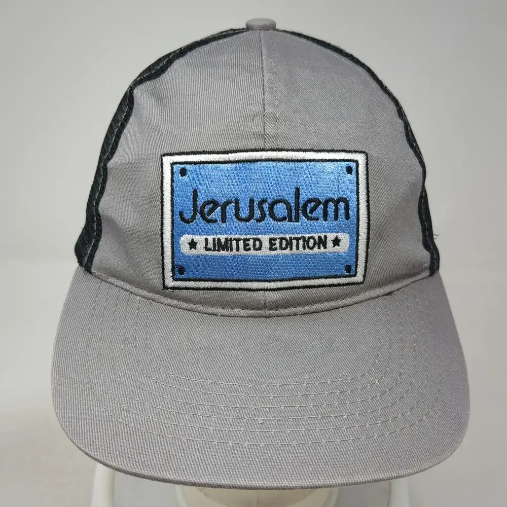Baseball Cap Gray One Size Jerusalem Limited Edition Mesh Patch Strapback Hat